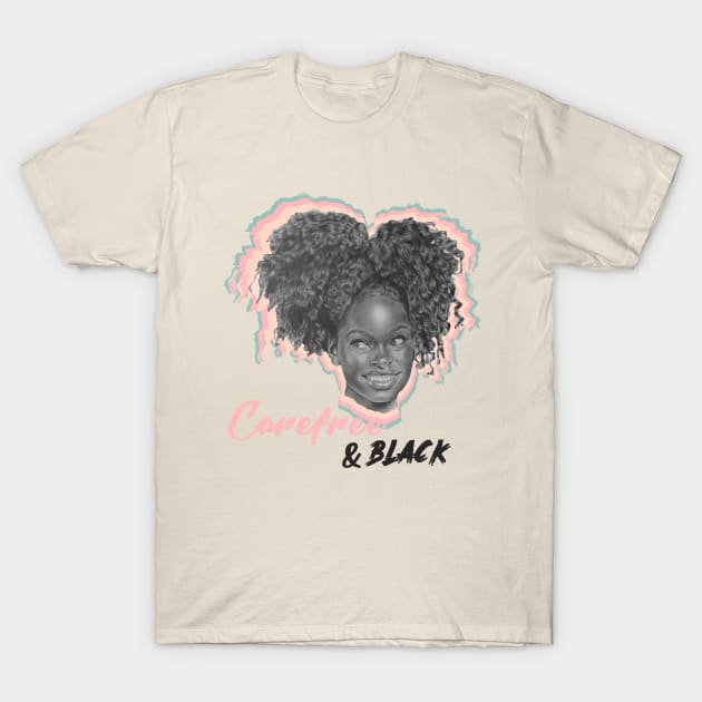 Carefree and Black T-Shirt by Mod Art